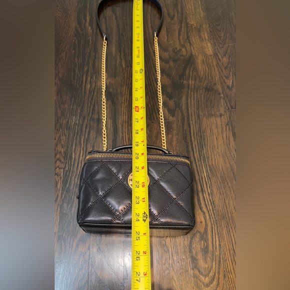 Tory Burch Willa Mini Vanity Bag Quilted Crossbody Shoulder Black Leather NWT - Picture 11 of 15